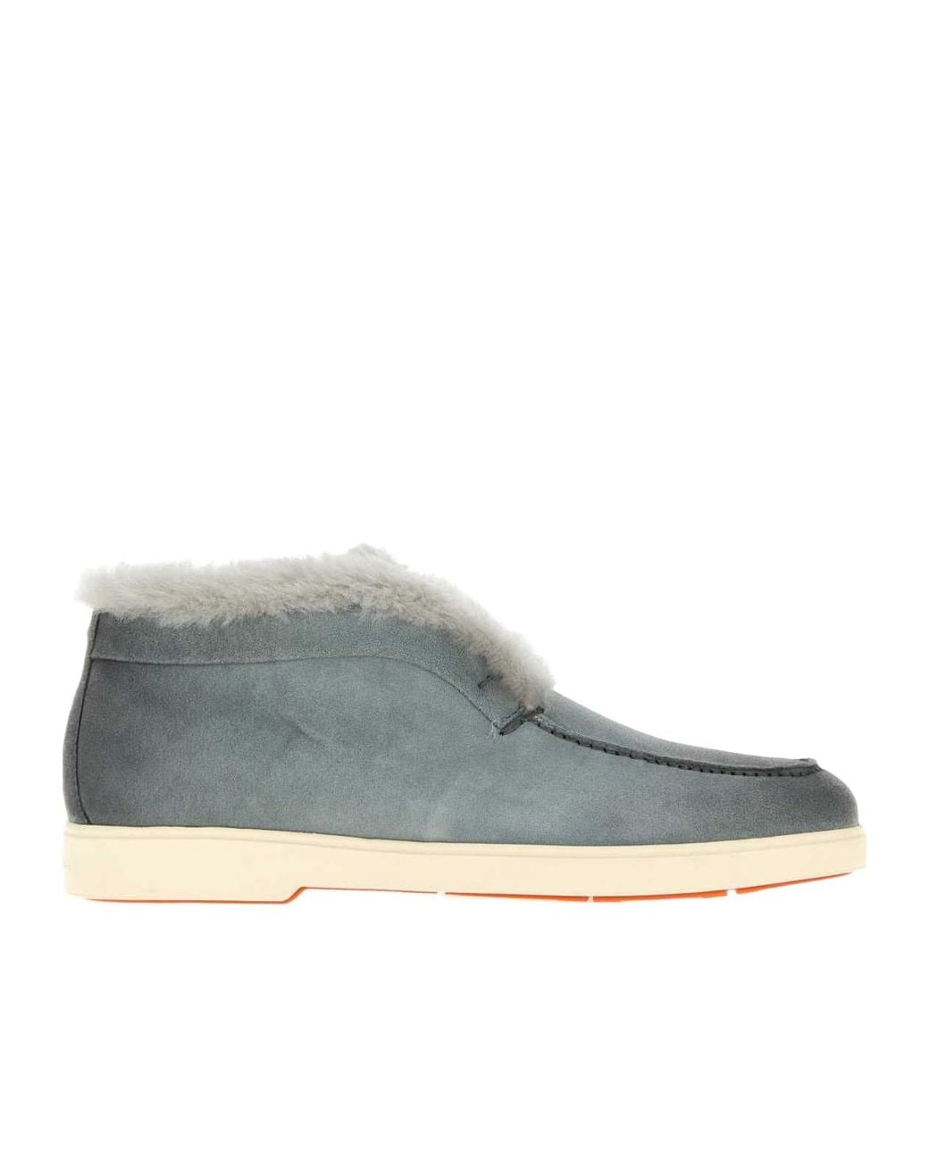 Santoni Gray Flat Loafers