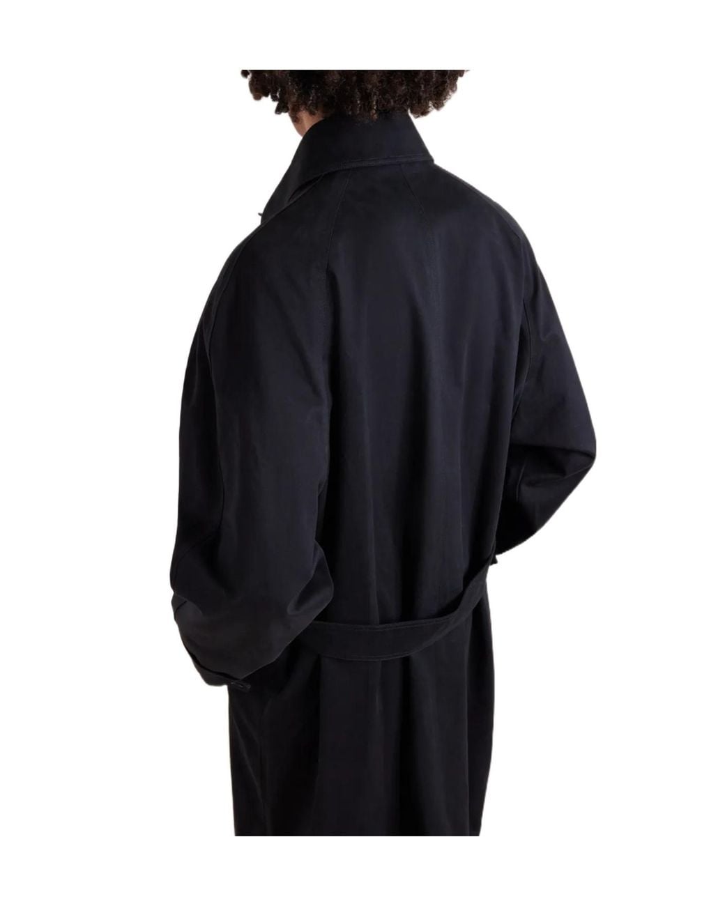 The Row Black Long Cotton Trench Coat for men
