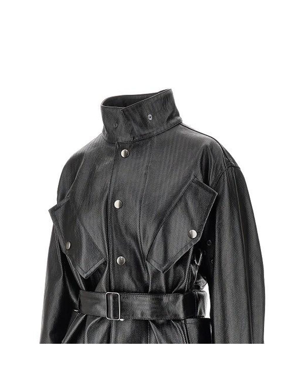 Maison Margiela Black Stand Up Collar Betled Jacket