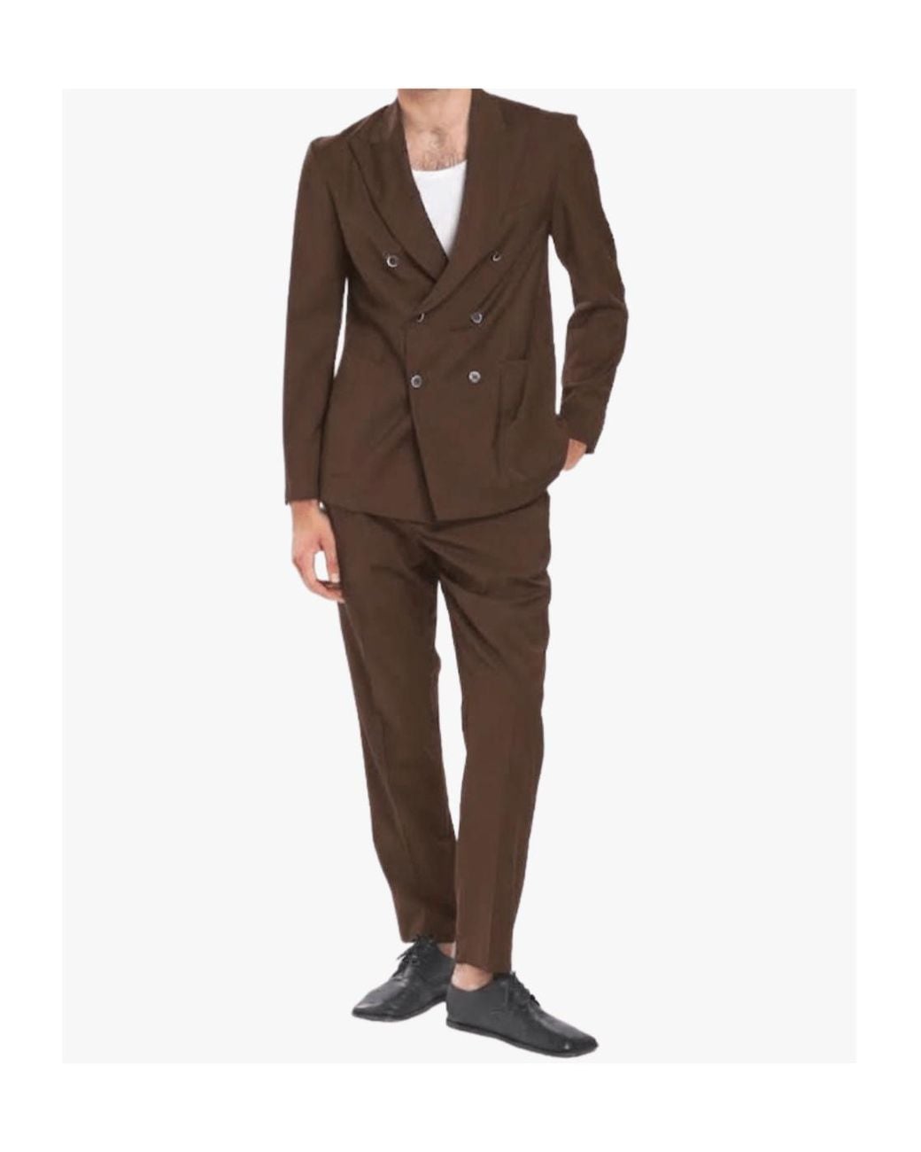 Barena Brown Double-Breasted Blazer for men