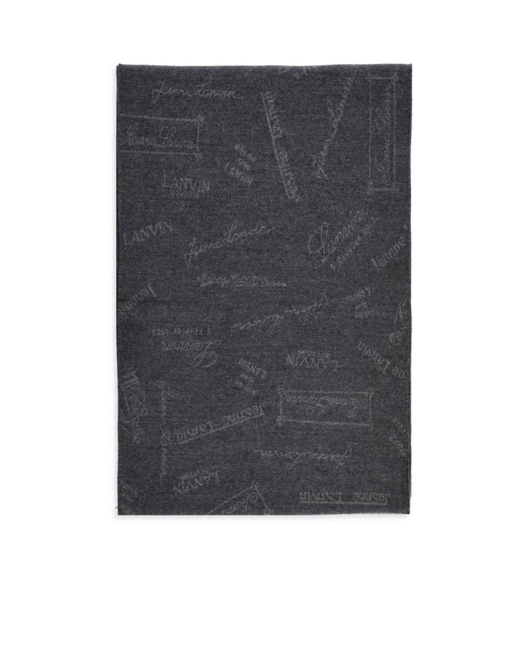 Lanvin Gray Frayed Hem Scarf