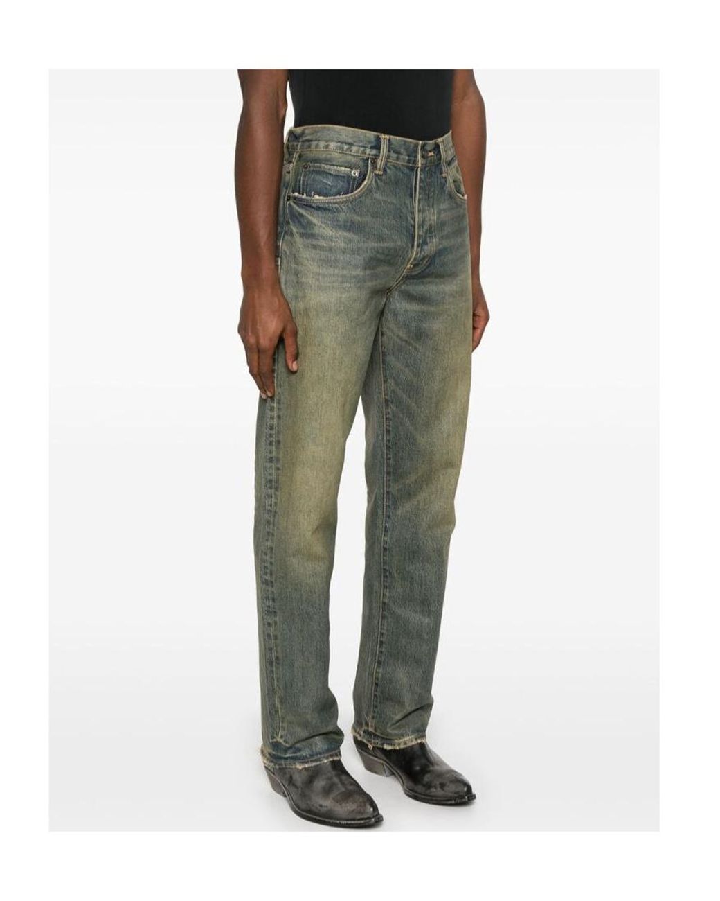 Purple Brand Green Belt-Loop Jeans for men