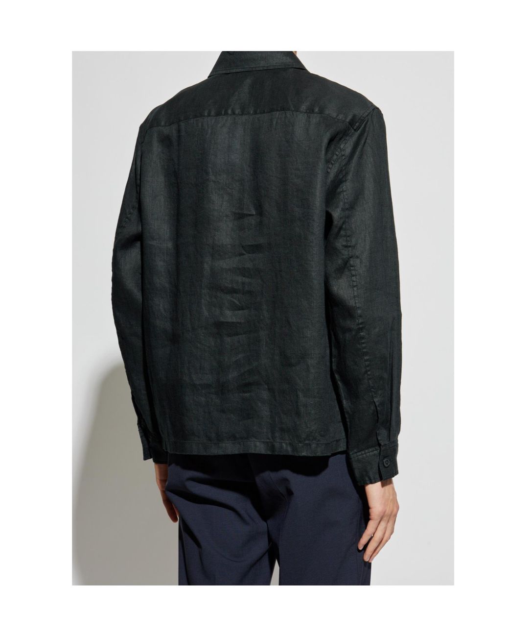 Theory Black Long Sleeved Buttoned Shirt for men