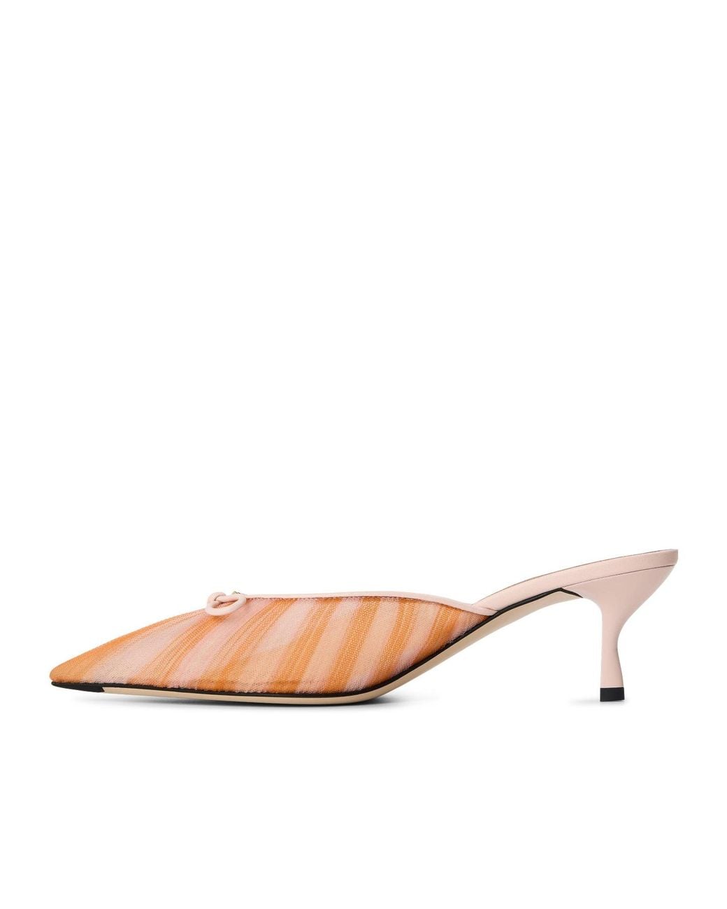 Fendi Pink Tulle Kitten Heeled Mules