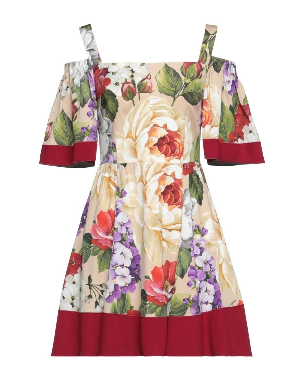 Dolce & Gabbana Red Floral Print Dress