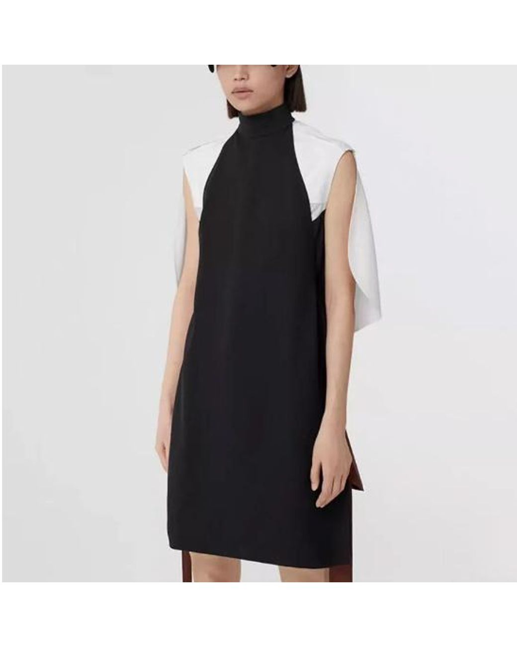 Burberry Black Sleeveless Mini Bib Dress