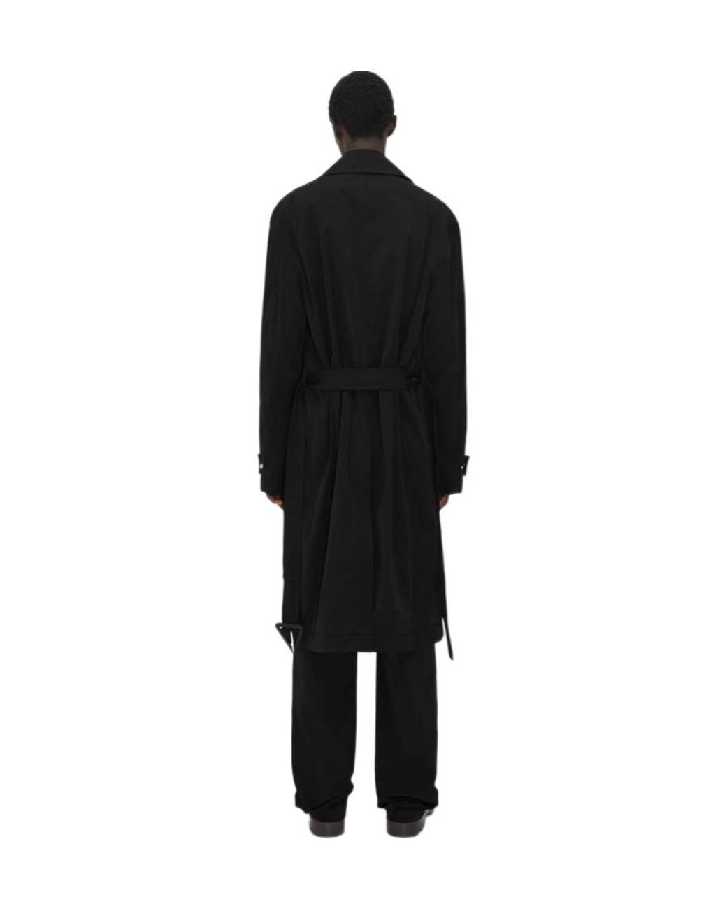 Bottega Veneta Black Single-Breasted Trench Coat for men