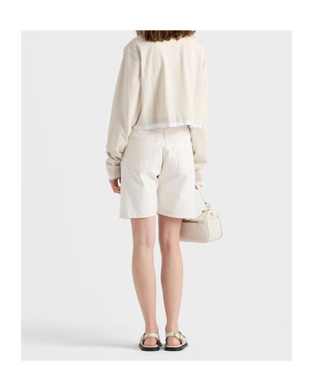 Prada White Old Denim Bermudas