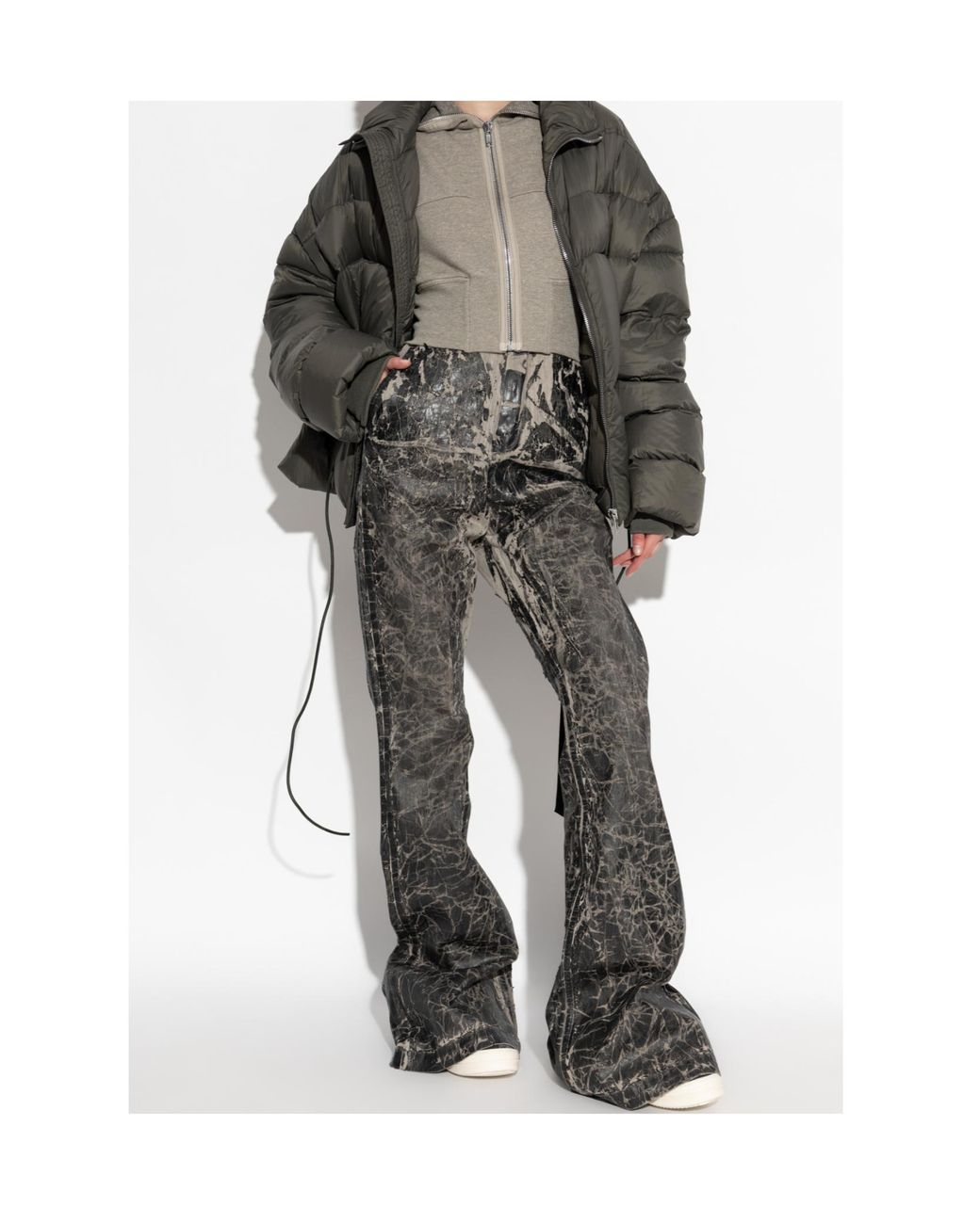 Rick Owens Gray Wide Trousers