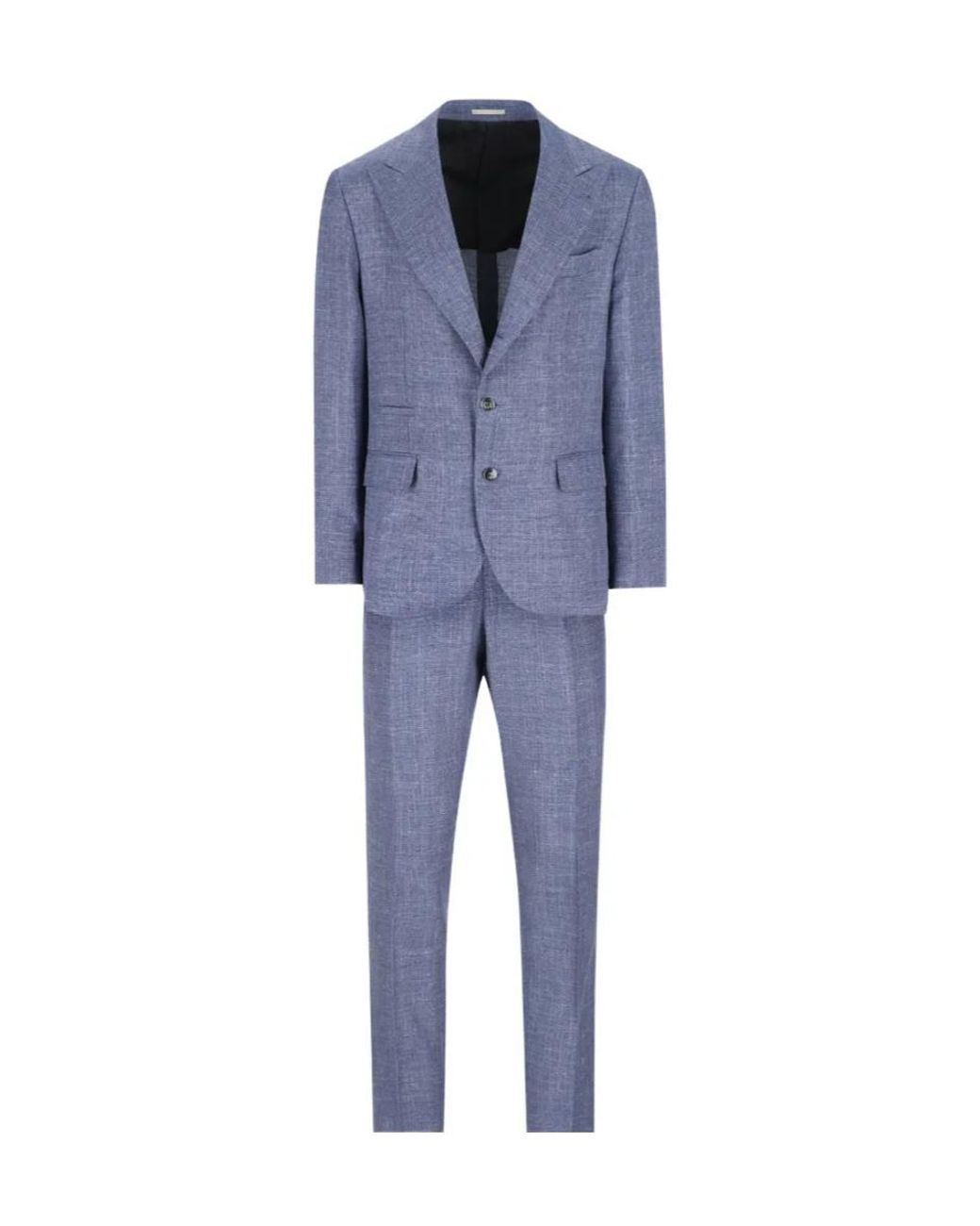 Brunello Cucinelli Blue Single-Breasted Tailored Suit for men