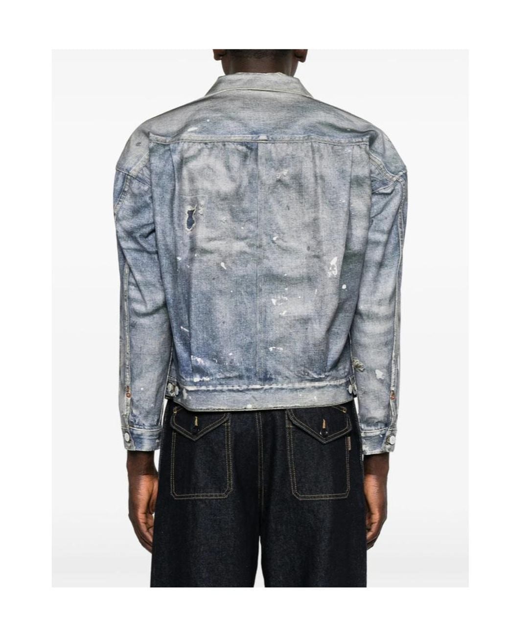 Junya Watanabe Blue Long-Sleeved Denim Jacket for men