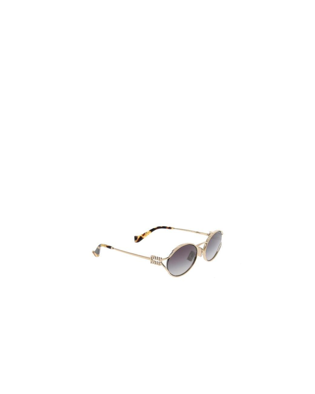 Miu Miu White Eyewear Round Frame Sunglasses