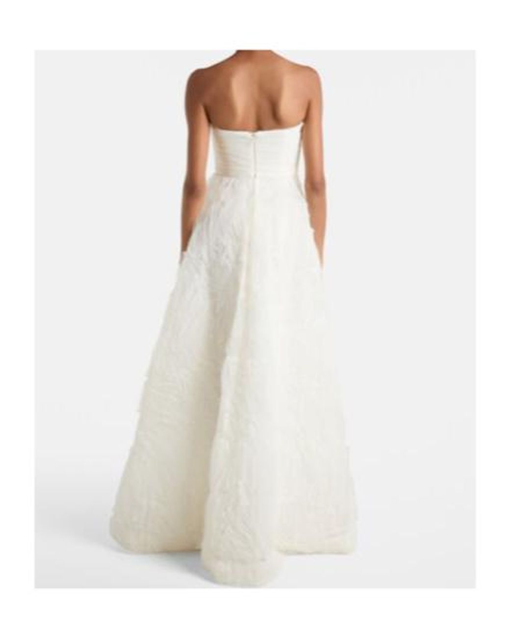 Rebecca Vallance White Bridal Willow Ruffled Mesh Bustier Gown