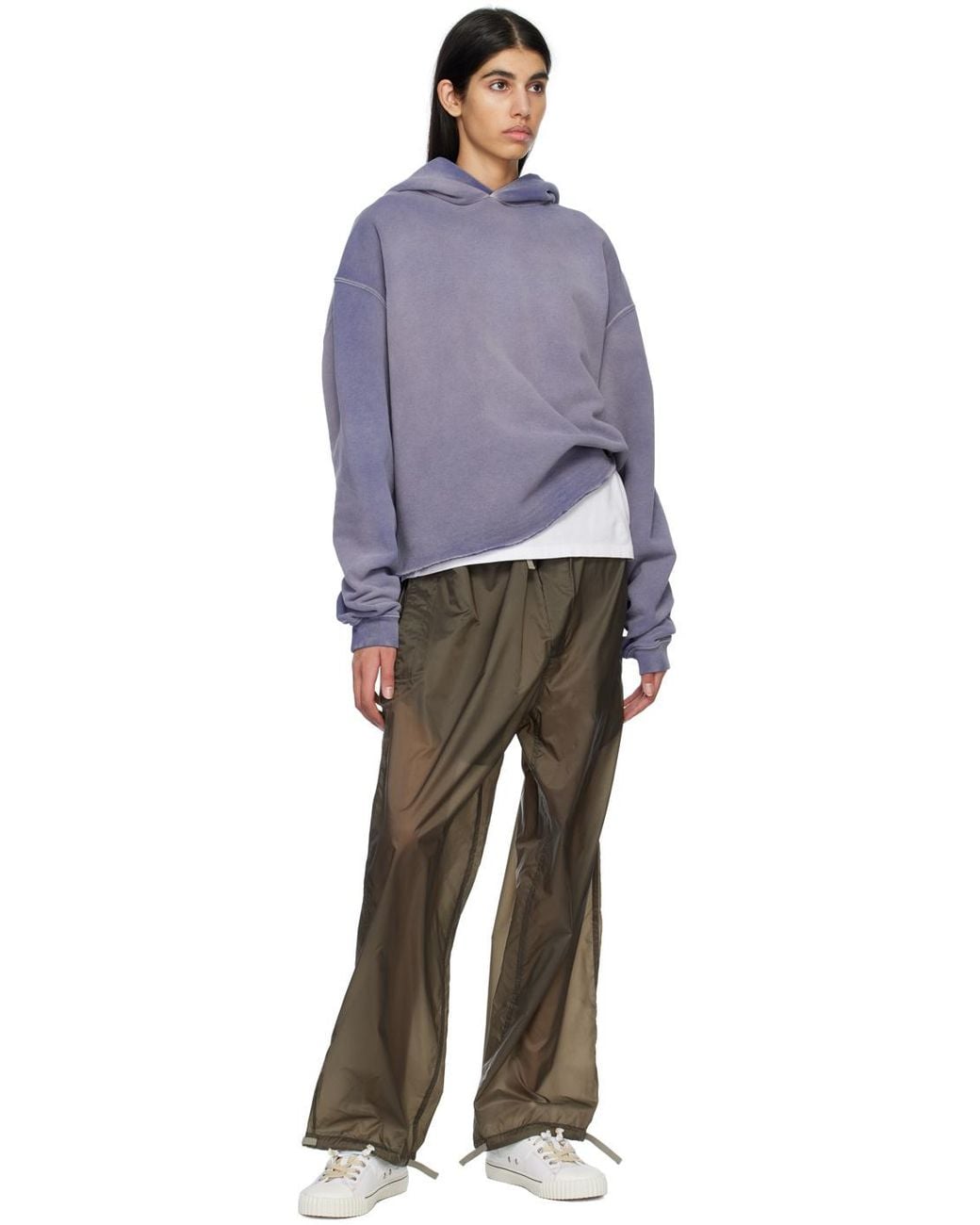 Maison Margiela Gray Four-Stitch Drawstring Draped Trousers
