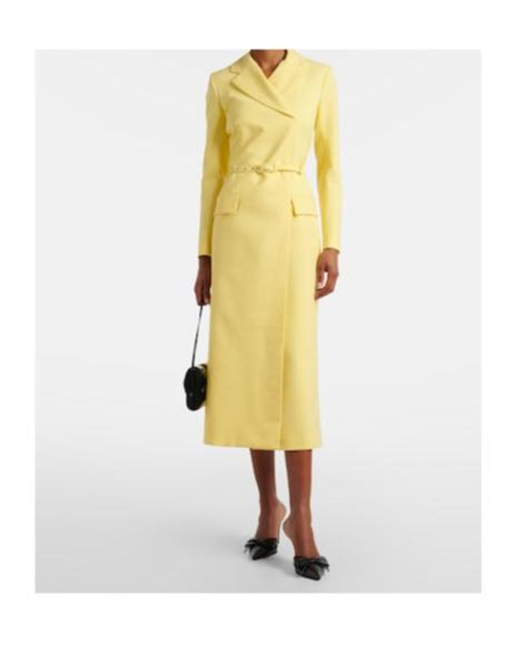 Emilia Wickstead Yellow Kalonice Crepe Midi Dress