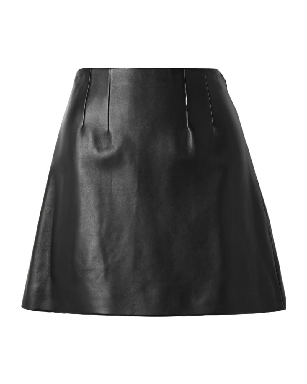 Theory Black Leather Mini Skirt