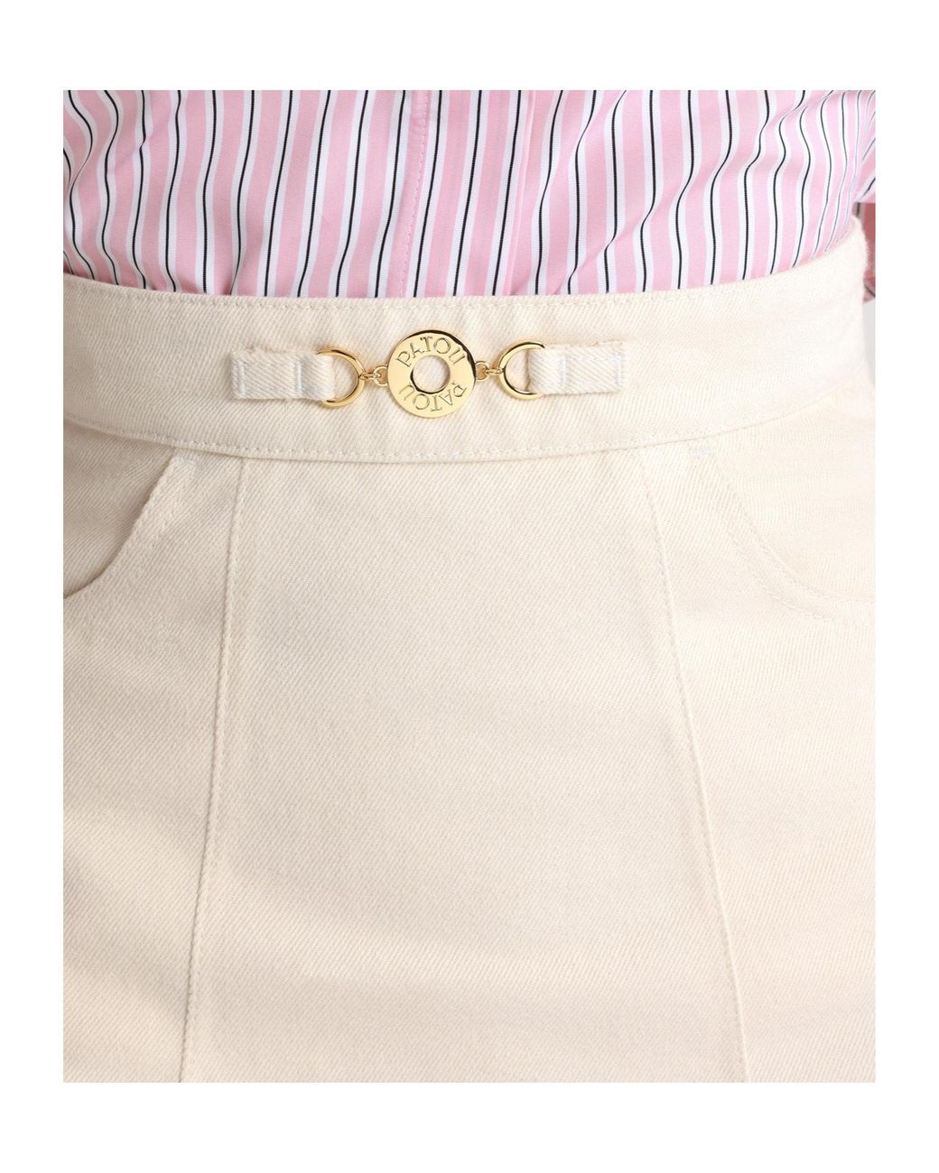 Patou Natural A-Line Denim Mini Skirt