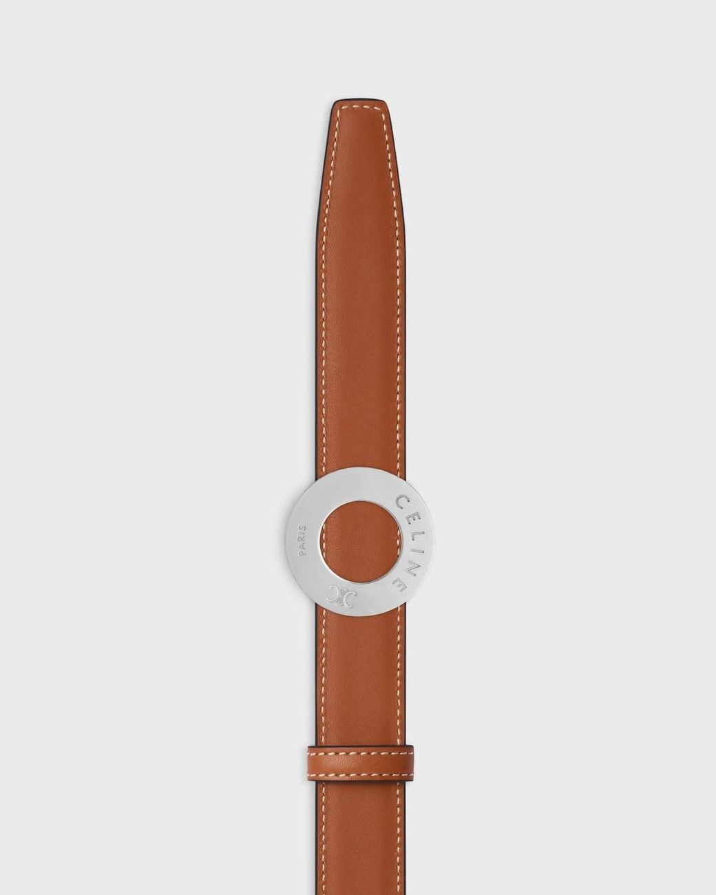 Céline White Disc-Clasp And Reversible Belt