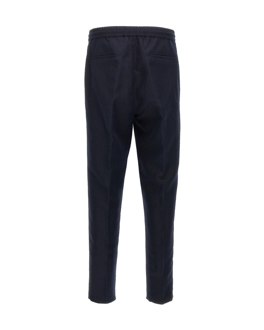 Brunello Cucinelli Blue Drawstring Straight-Leg Trousers for men