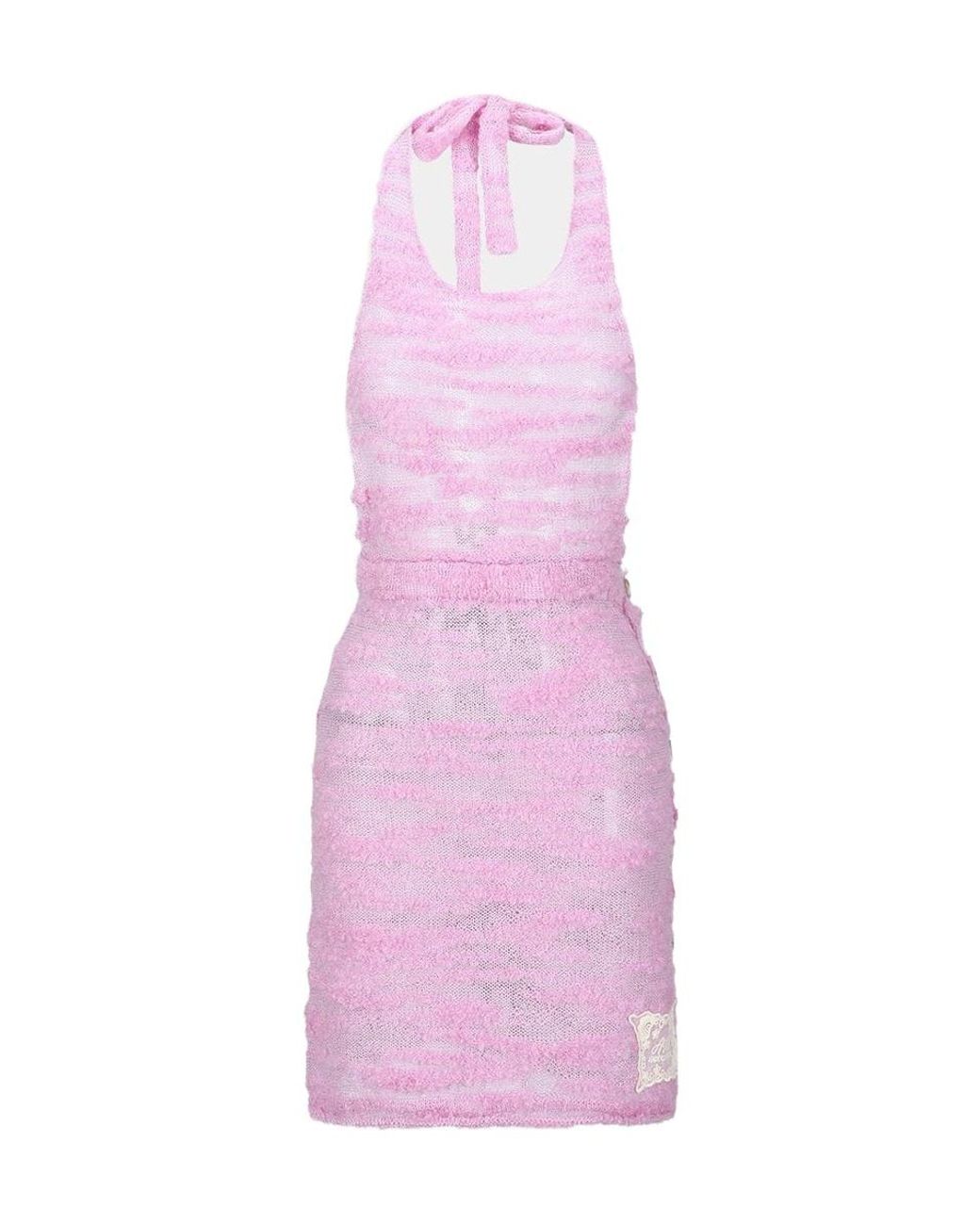 ANDERSSON BELL Pink Cloud Halter Knit Minidress