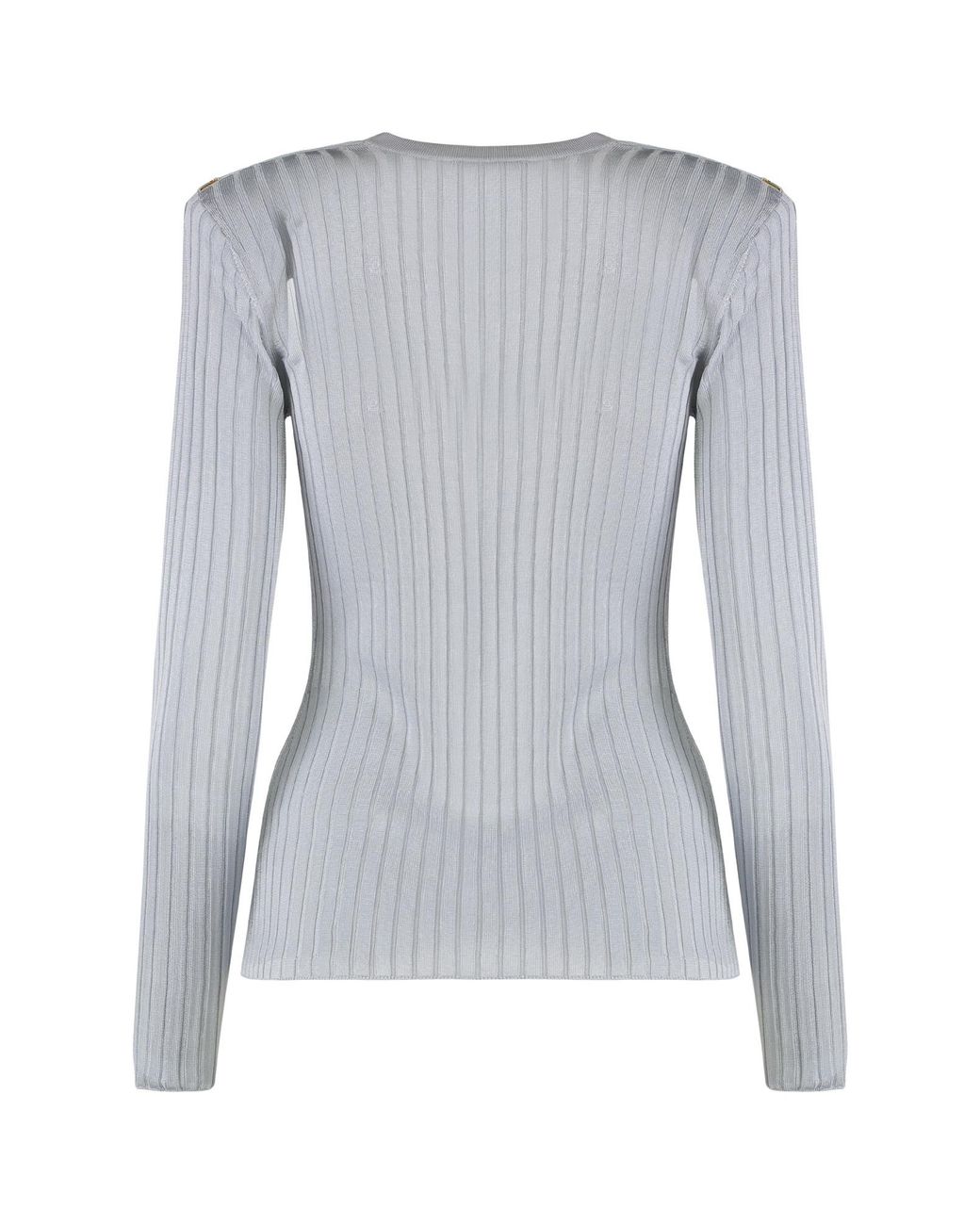 Elisabetta Franchi Blue Long-Sleeved V-Neck Jumper