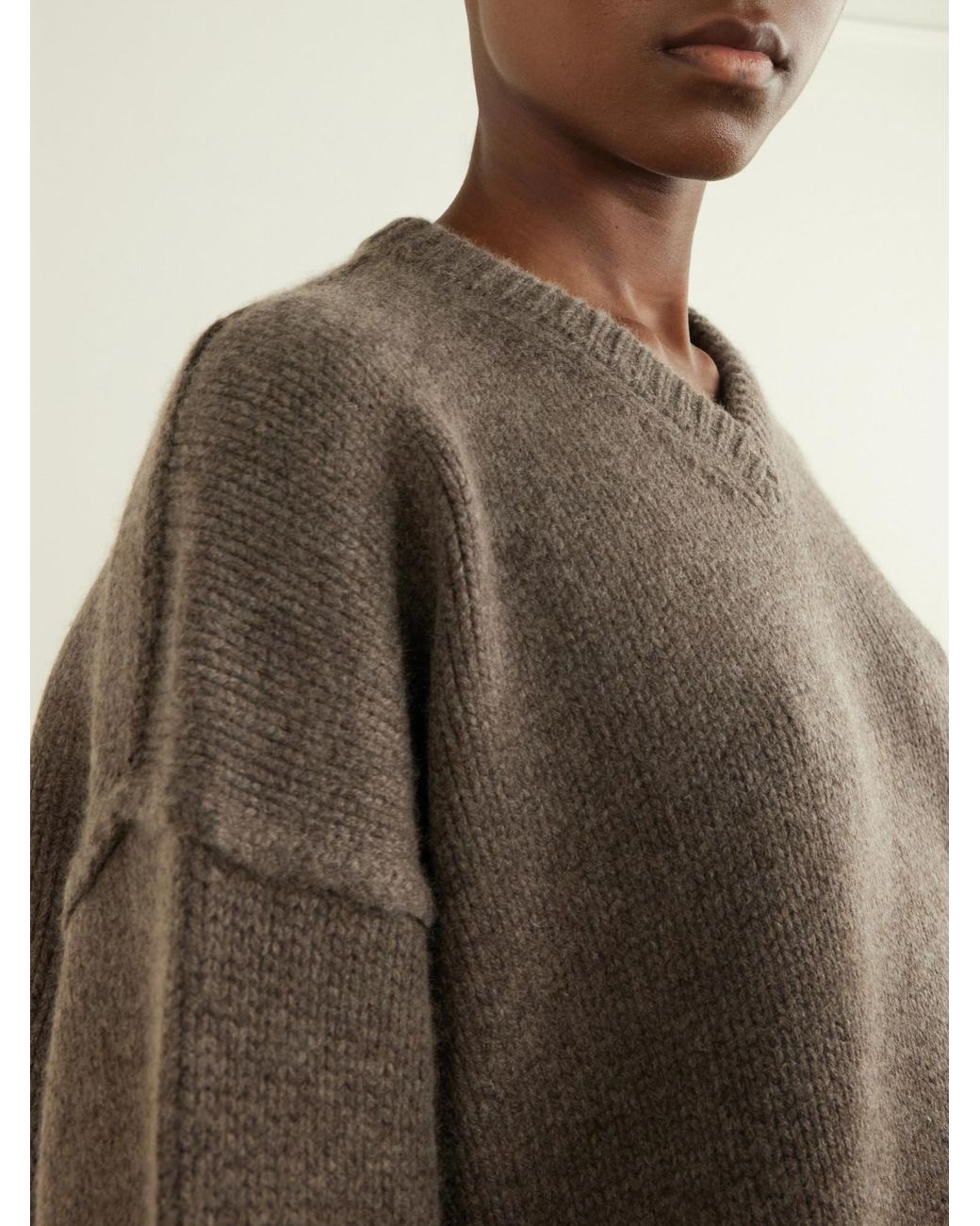 Nour Hammour Brown Oversized Sweater