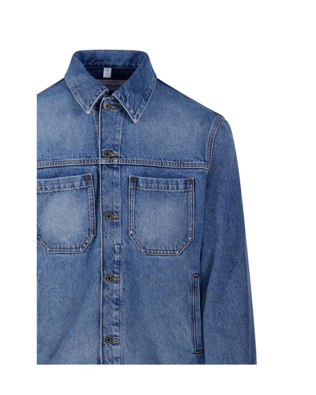 Off-White c/o Virgil Abloh Blue Half Arrow Skate Denim Jacket for men