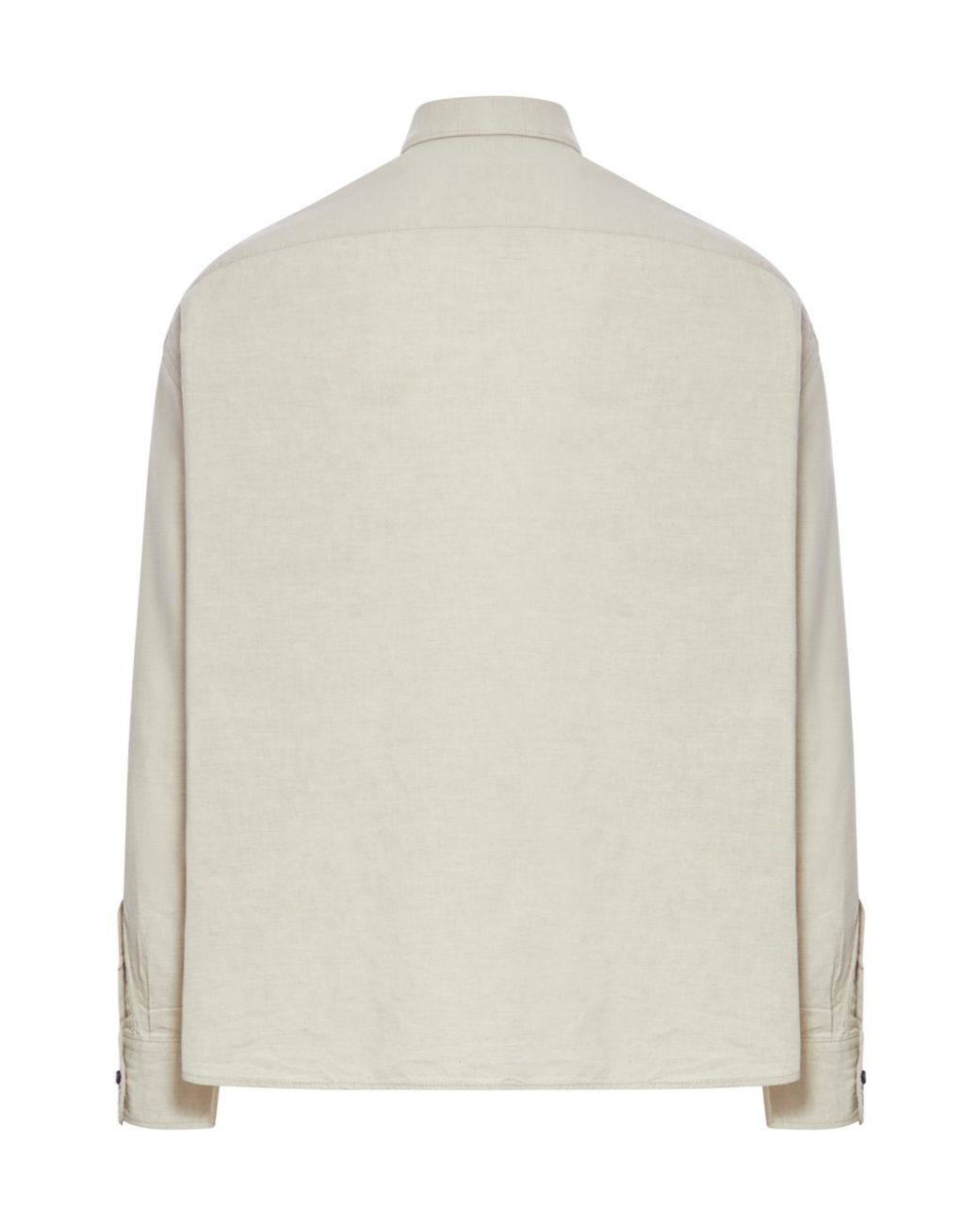 Prada White Chambray Triangle-Logo Button-Up Shirt for men