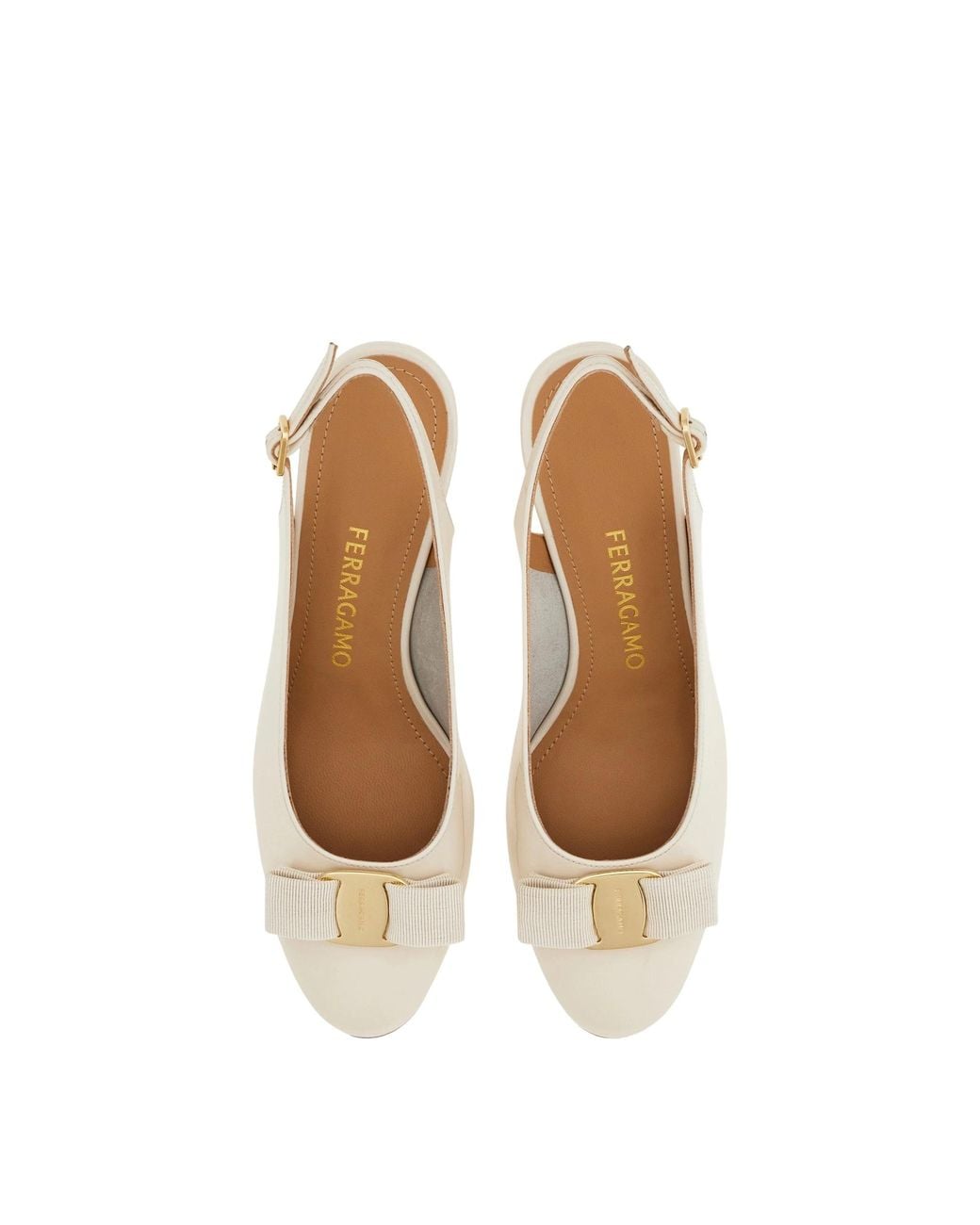 Ferragamo White Vara Bow Slingback Pump