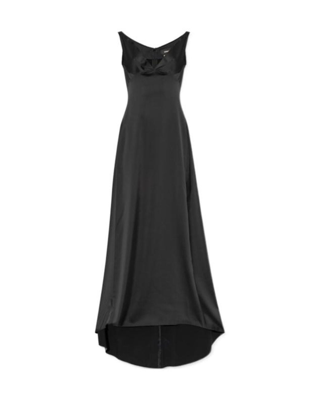 DSquared² Black V-Neck Sleeveless Satin Slip Dress