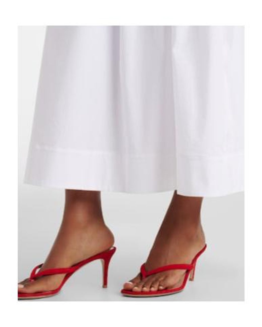 Staud White Nia Cotton Midi Dress