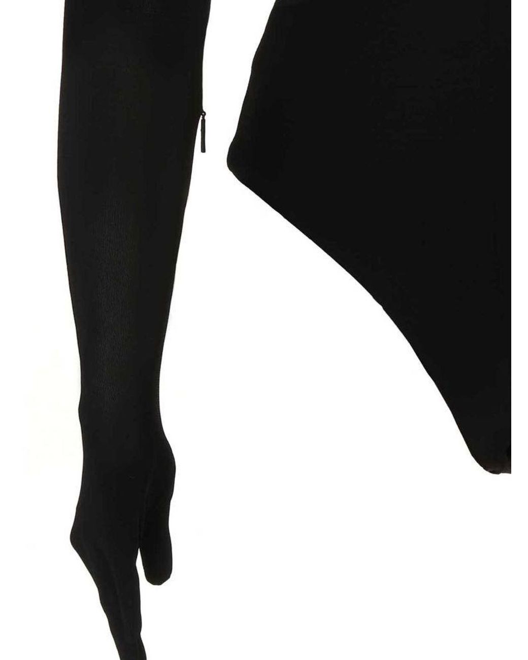 Ambush Black Heart Shaped Gloves Bodysuit