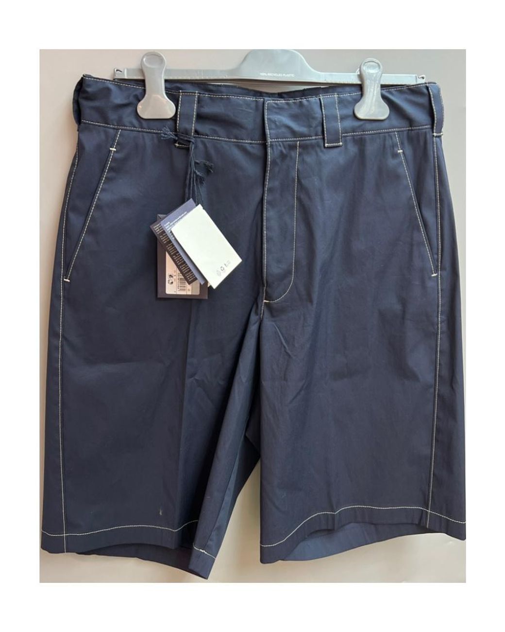 Prada Blue Stretch Poplin Bermudas for men
