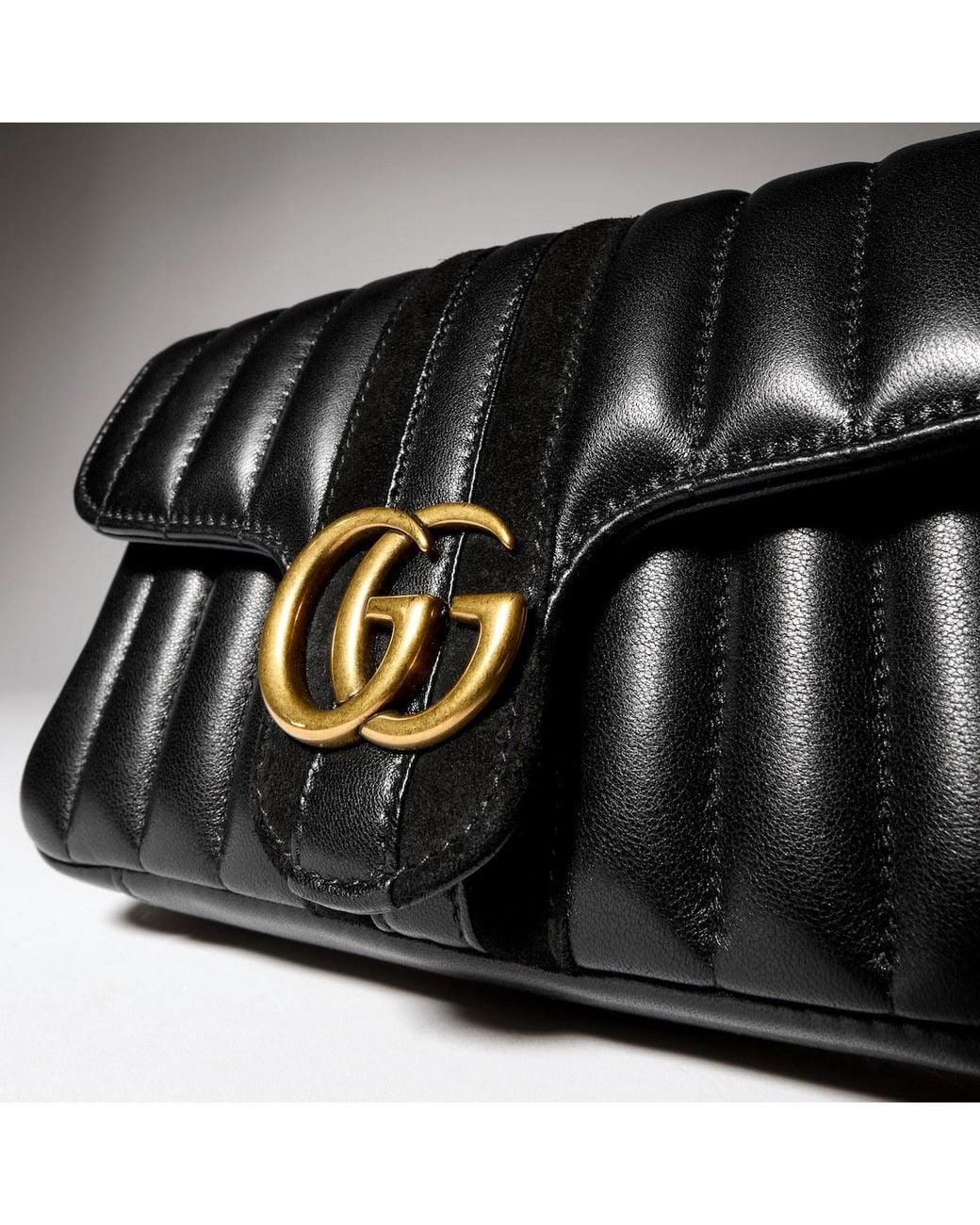 Gucci Black Jetset Gg Marmont Small Shoulder Bag