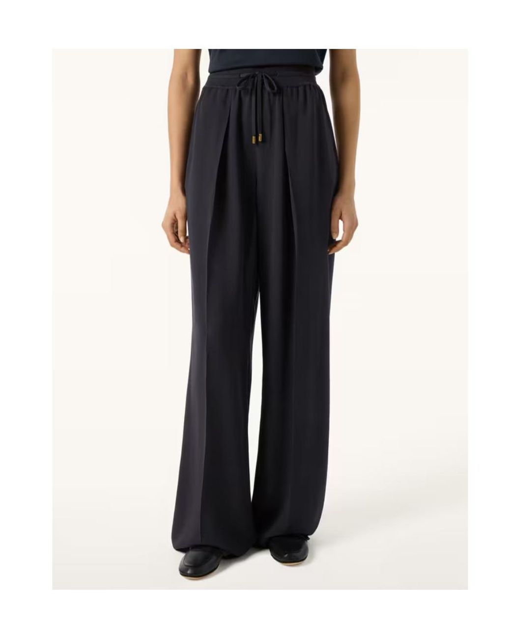 Loro Piana Blue Drawstring Wide-Leg Trousers
