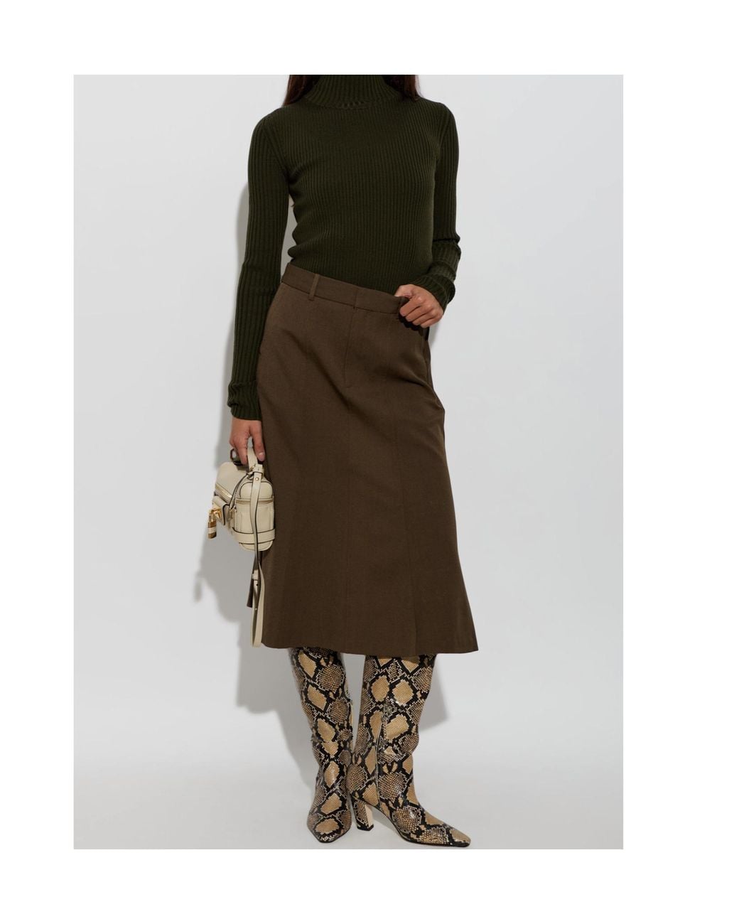 Aeyde Brown Silva Patterned Heeled Boots