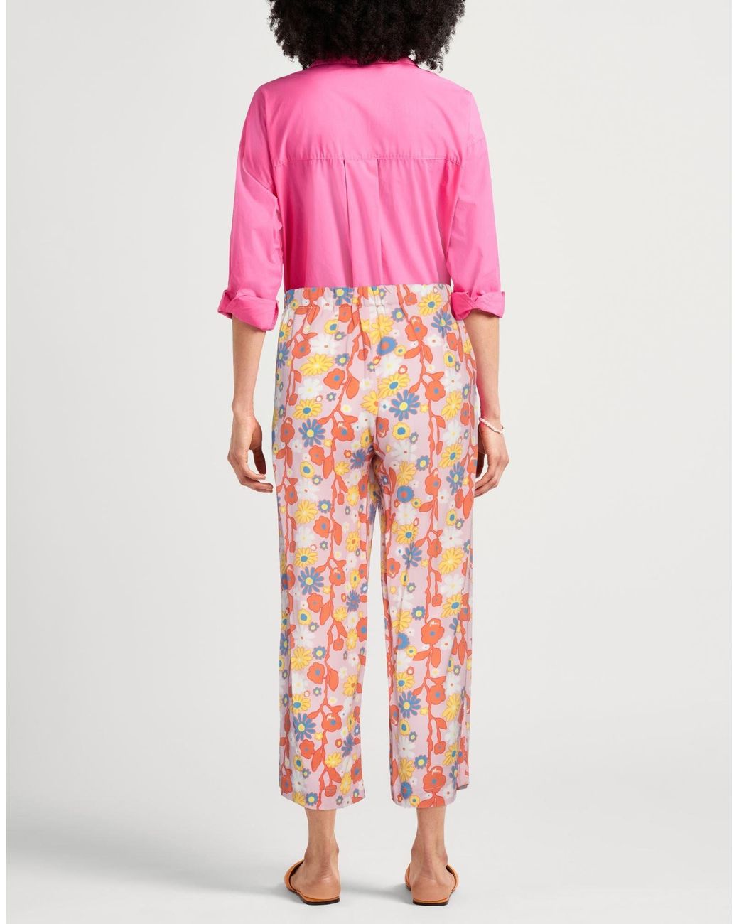 Marni Pink Floral-Print Casual Trouser
