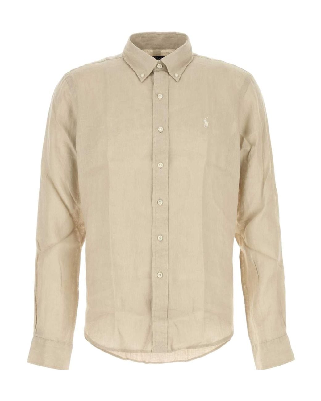 Polo Ralph Lauren White Long Sleeve Linen Shirt for men