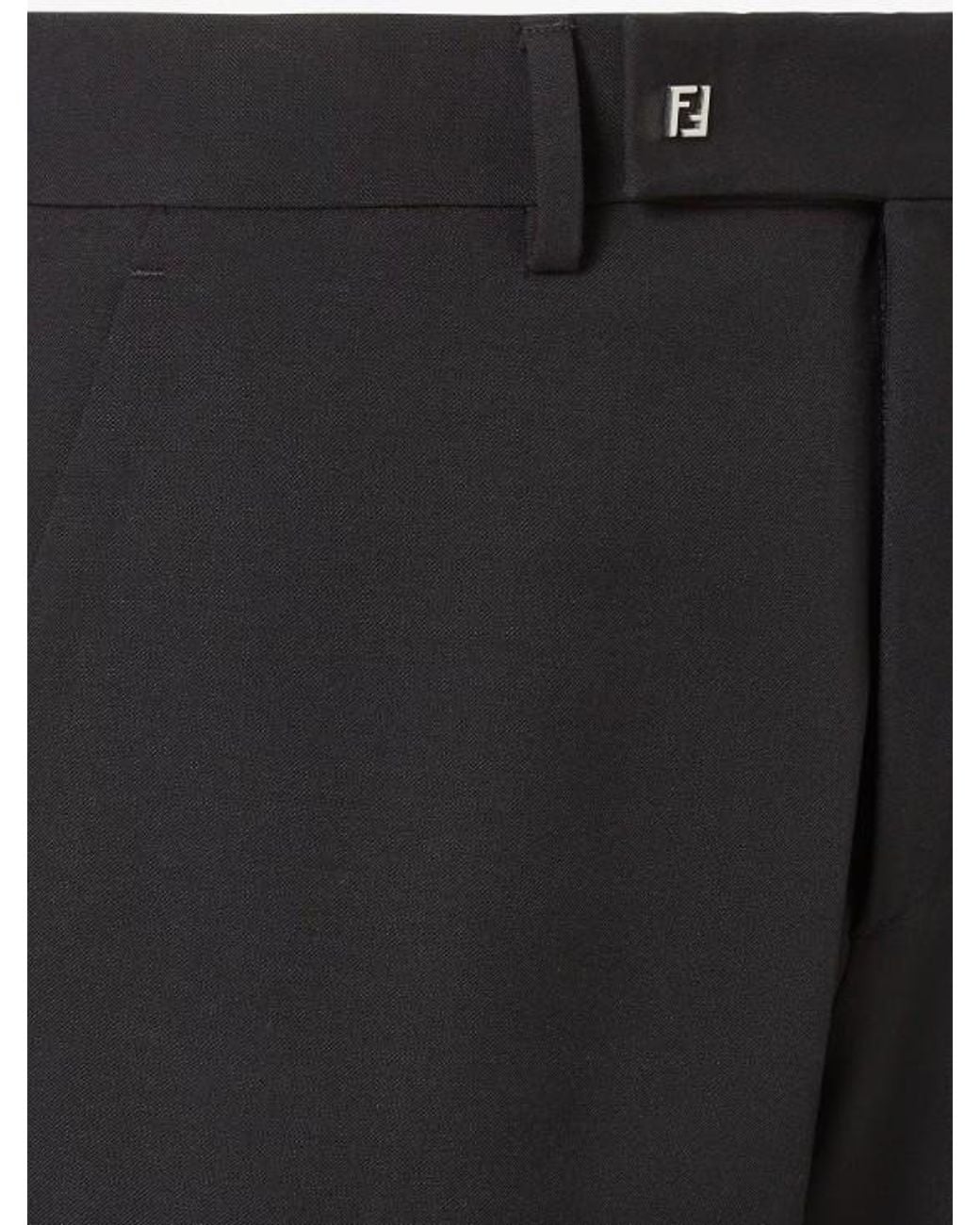 Fendi Black Tailored Straight-Leg Trousers for men