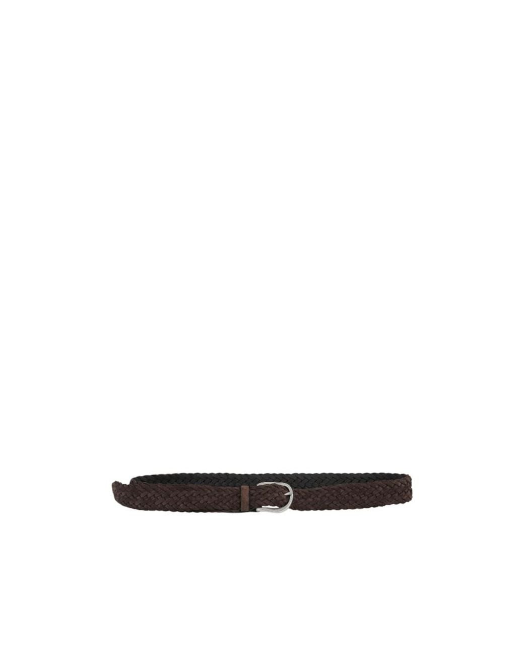 Orciani Black Woven Leather Belt for men