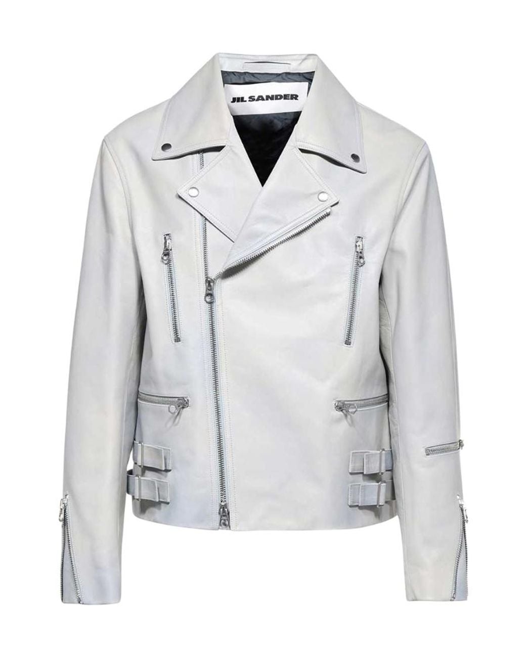 Jil Sander Gray Eldorado Zip Biker Jacket for men