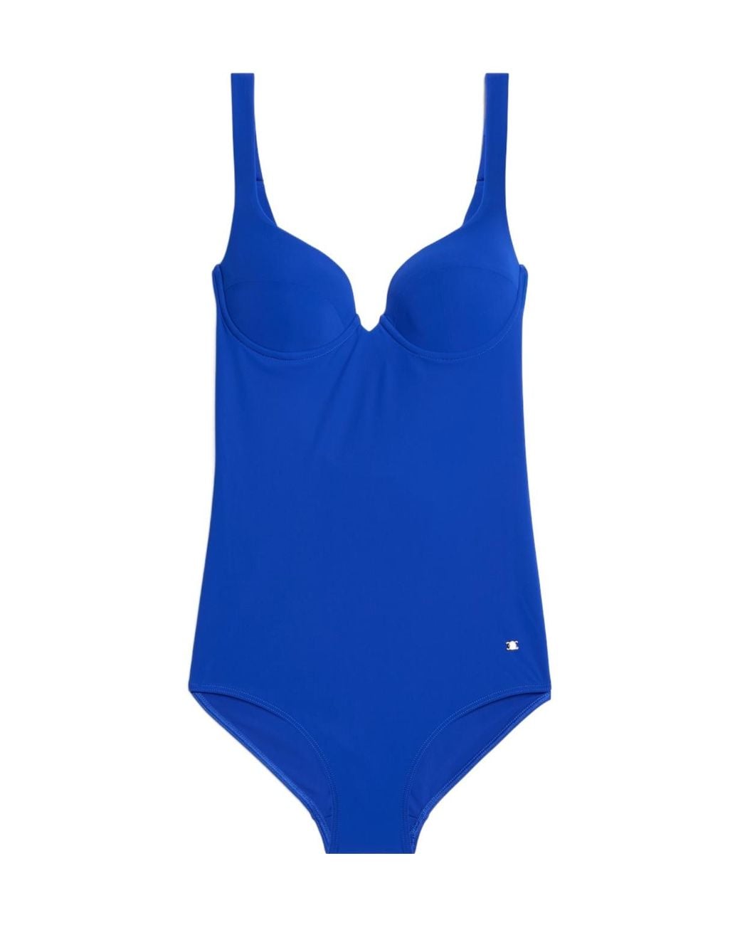 Céline Blue Knit Off-The-Shoulder Swimsuit