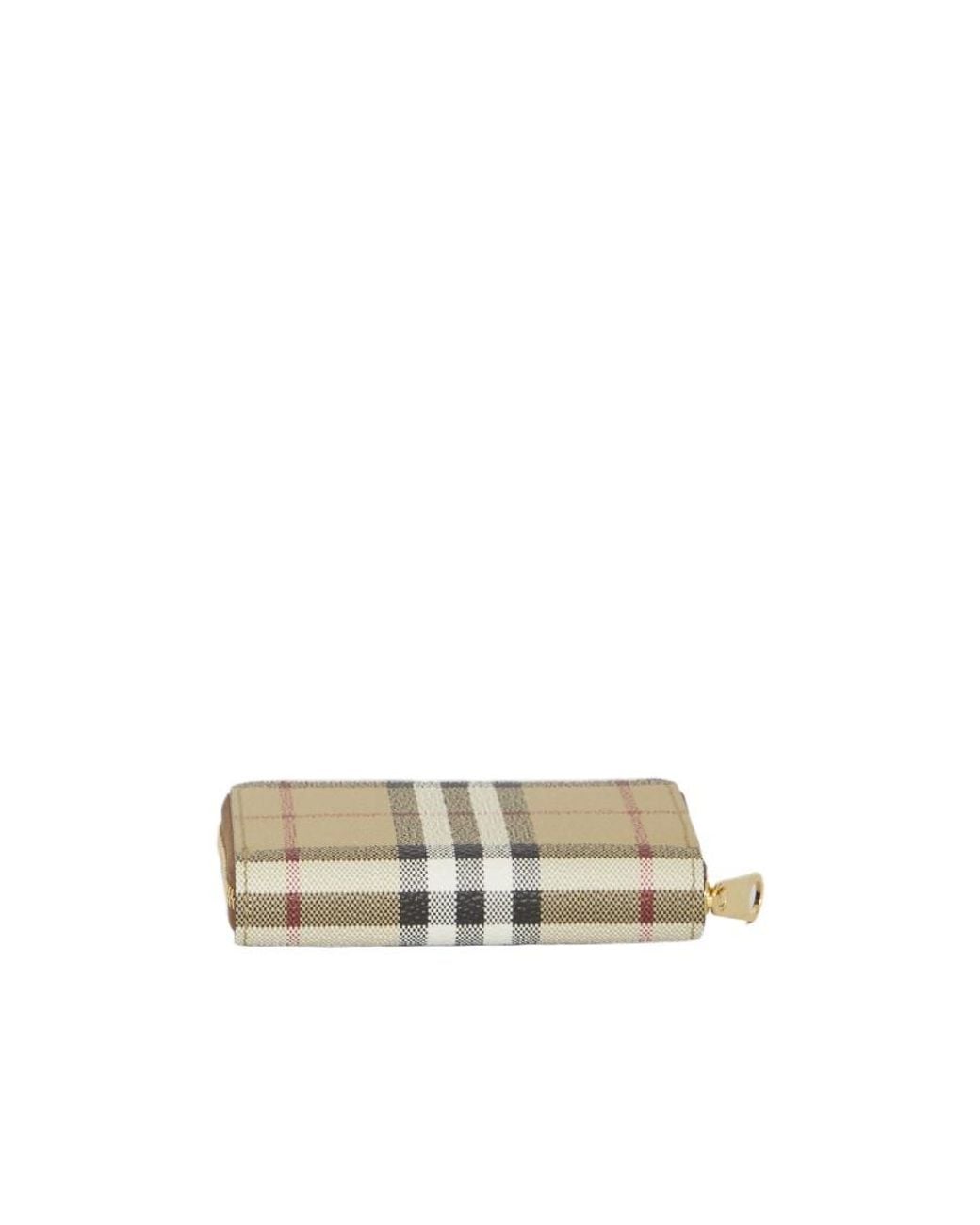 Burberry Natural Vintage Check Zipped Wallet