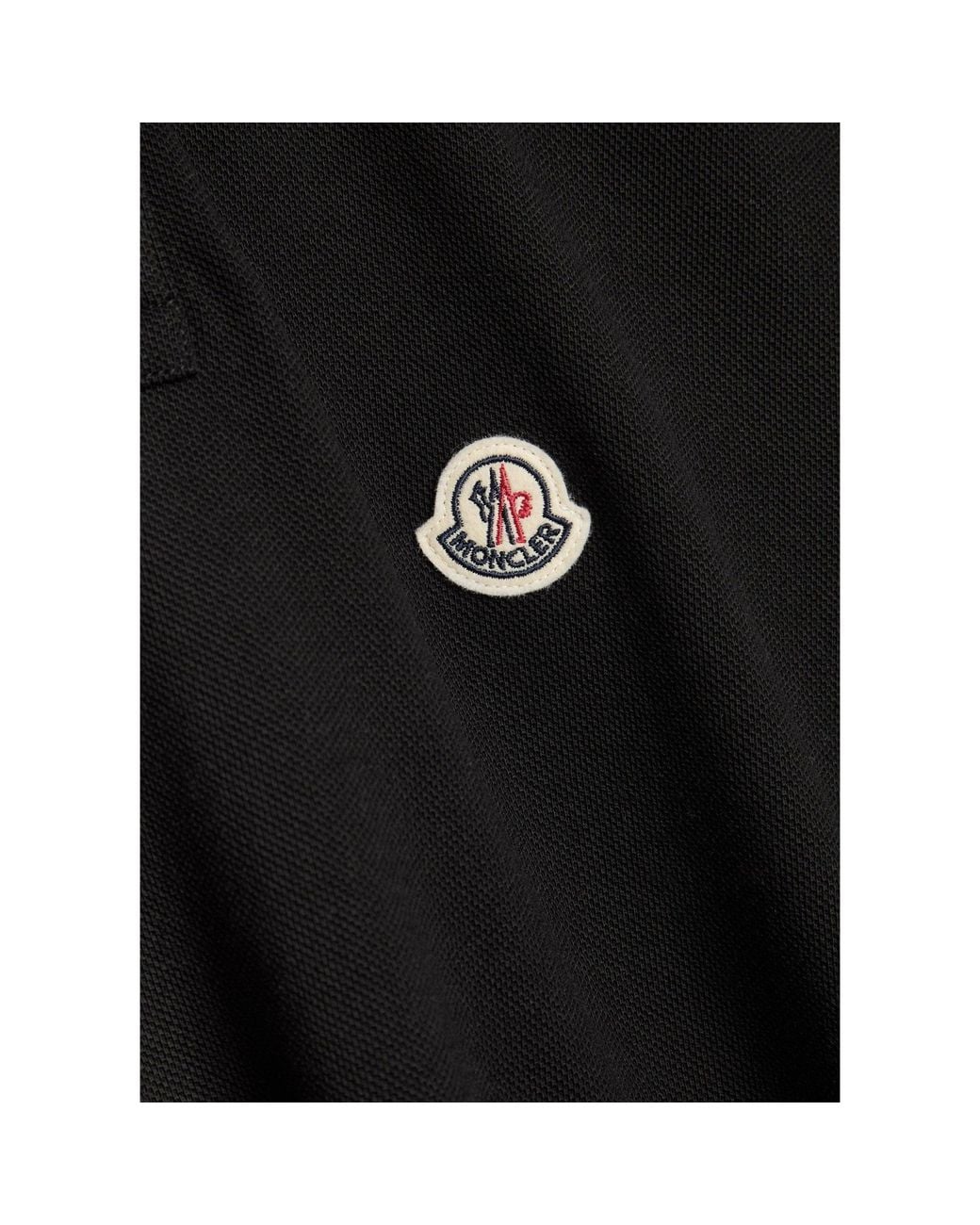 Moncler Black Short-Sleeved Polo Shirt for men