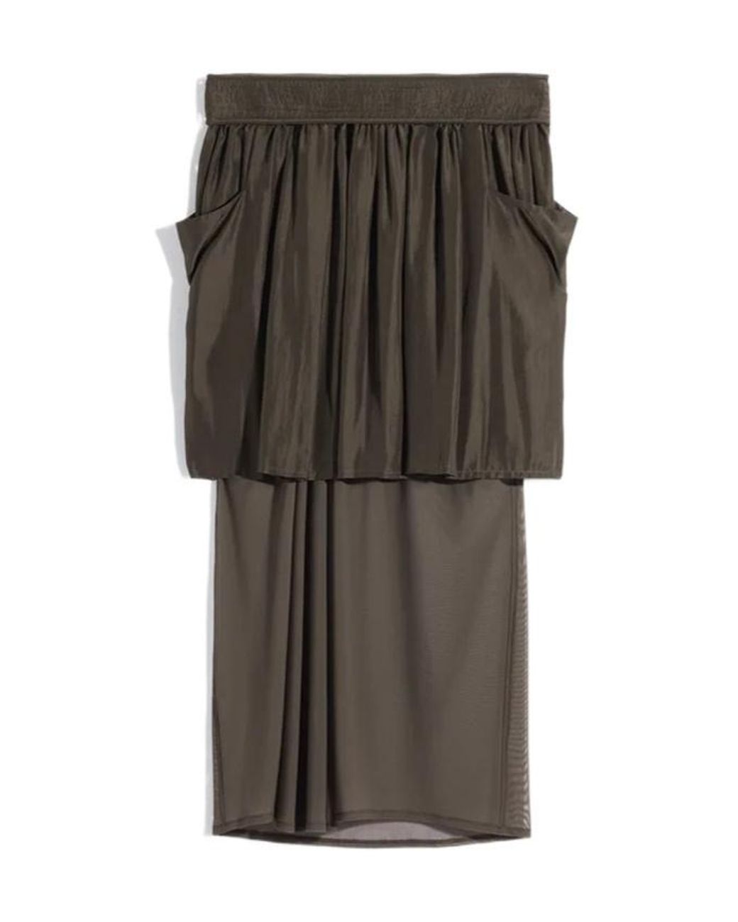 Lemaire Gray Pockets Draped Asymmetric Skirt