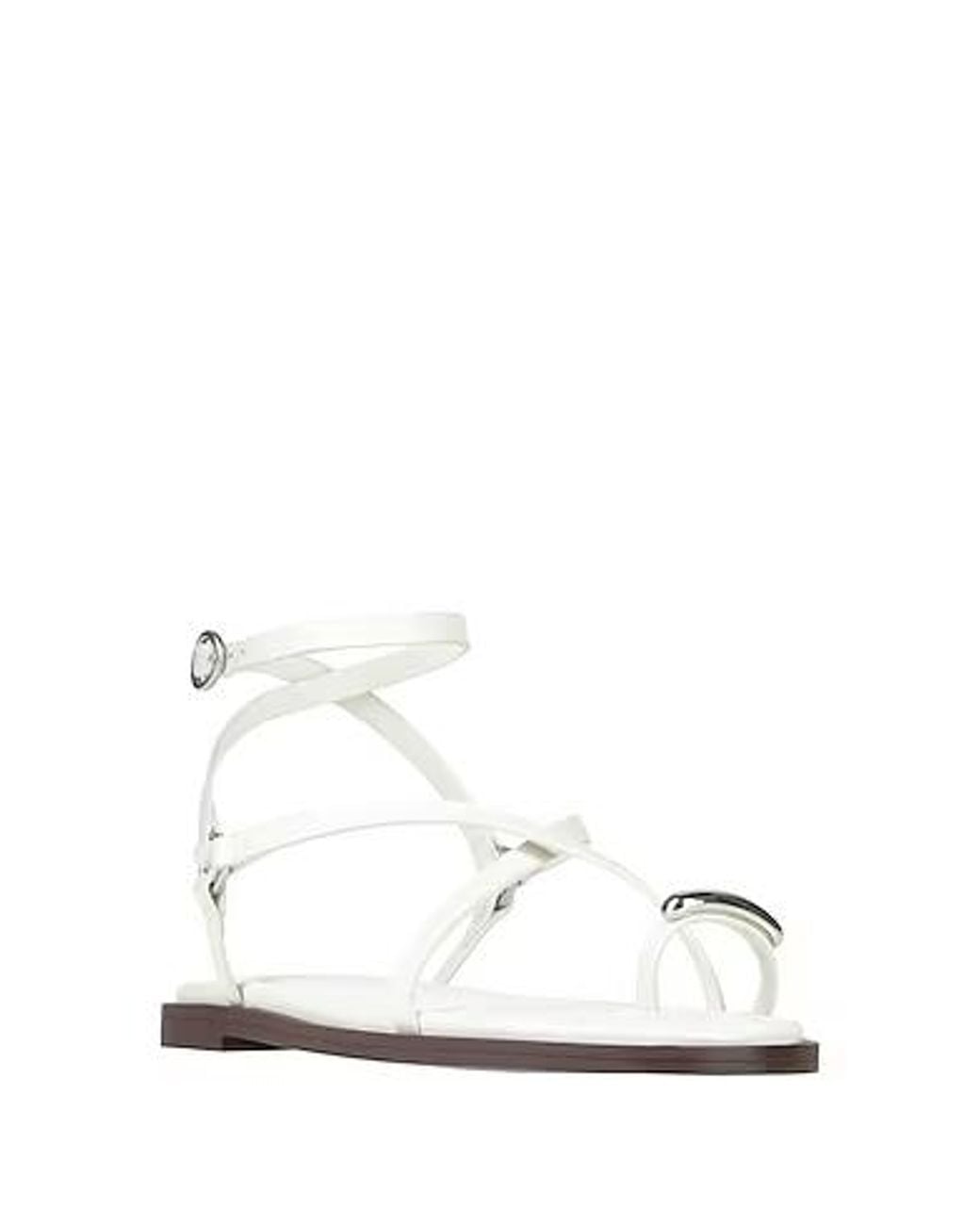 Rag & Bone White Toe Strap Flat Sandals