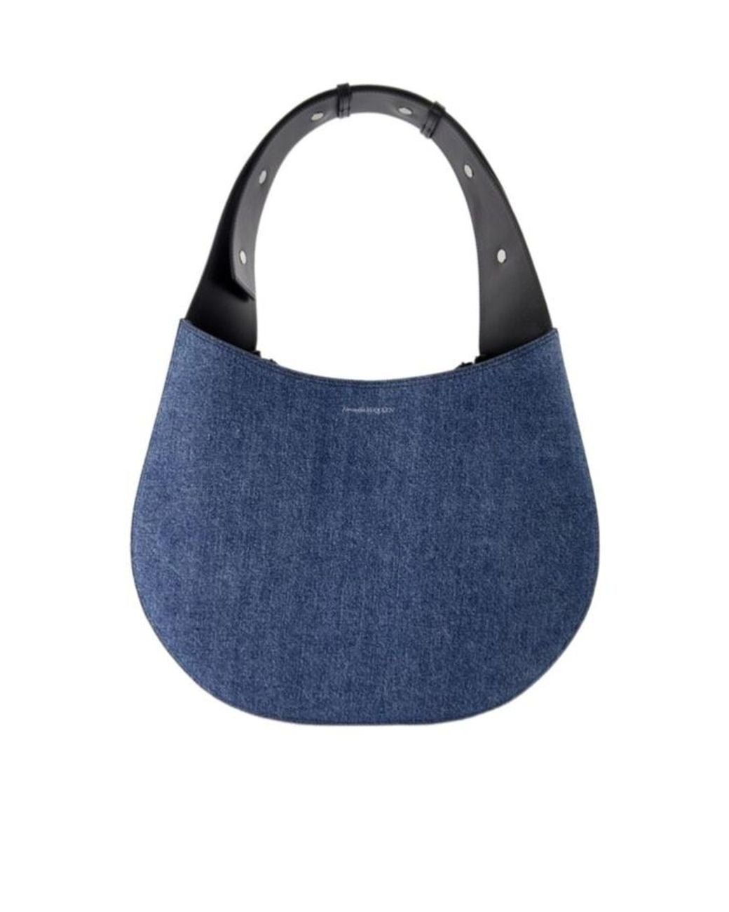 McQueen Blue The Skull Denim Hobo Bag