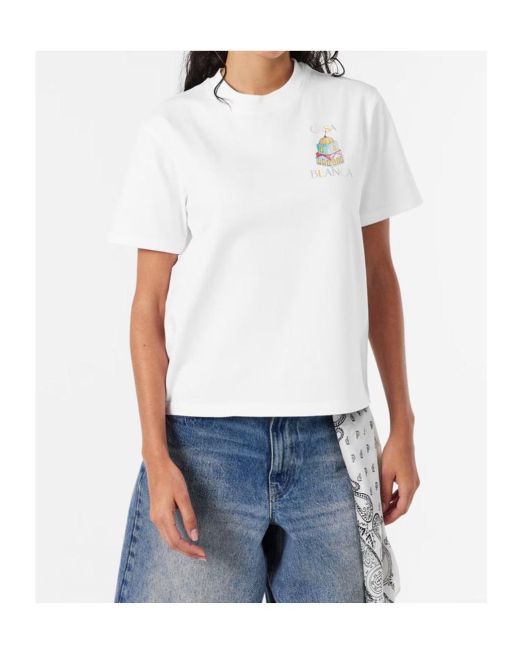 Casablanca White Round-Neck Printed T-Shirt