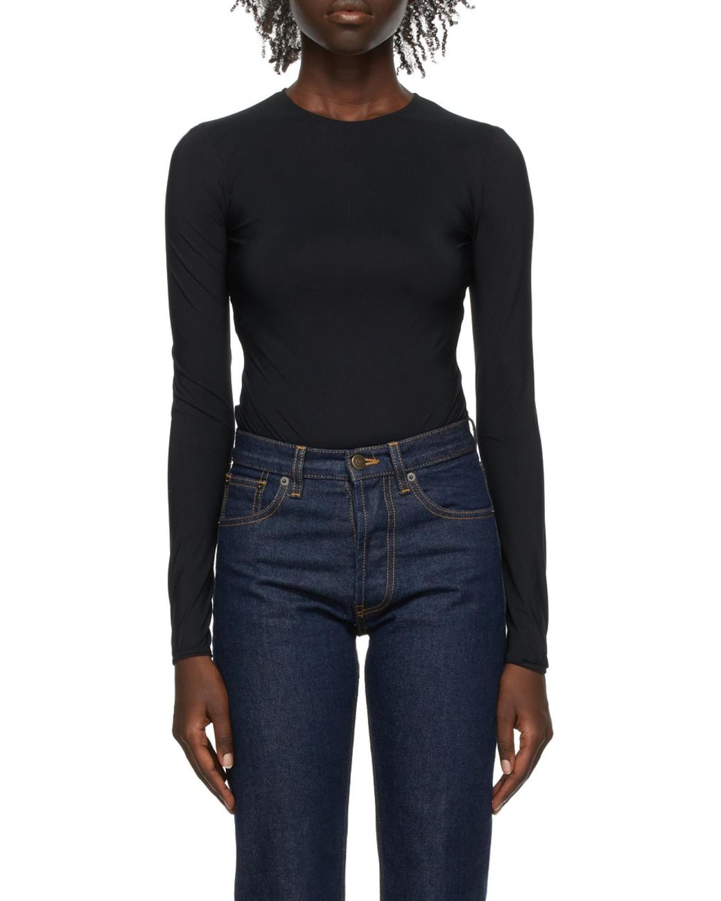 Maison Margiela Black Long-Sleeved Jersey Bodysuit