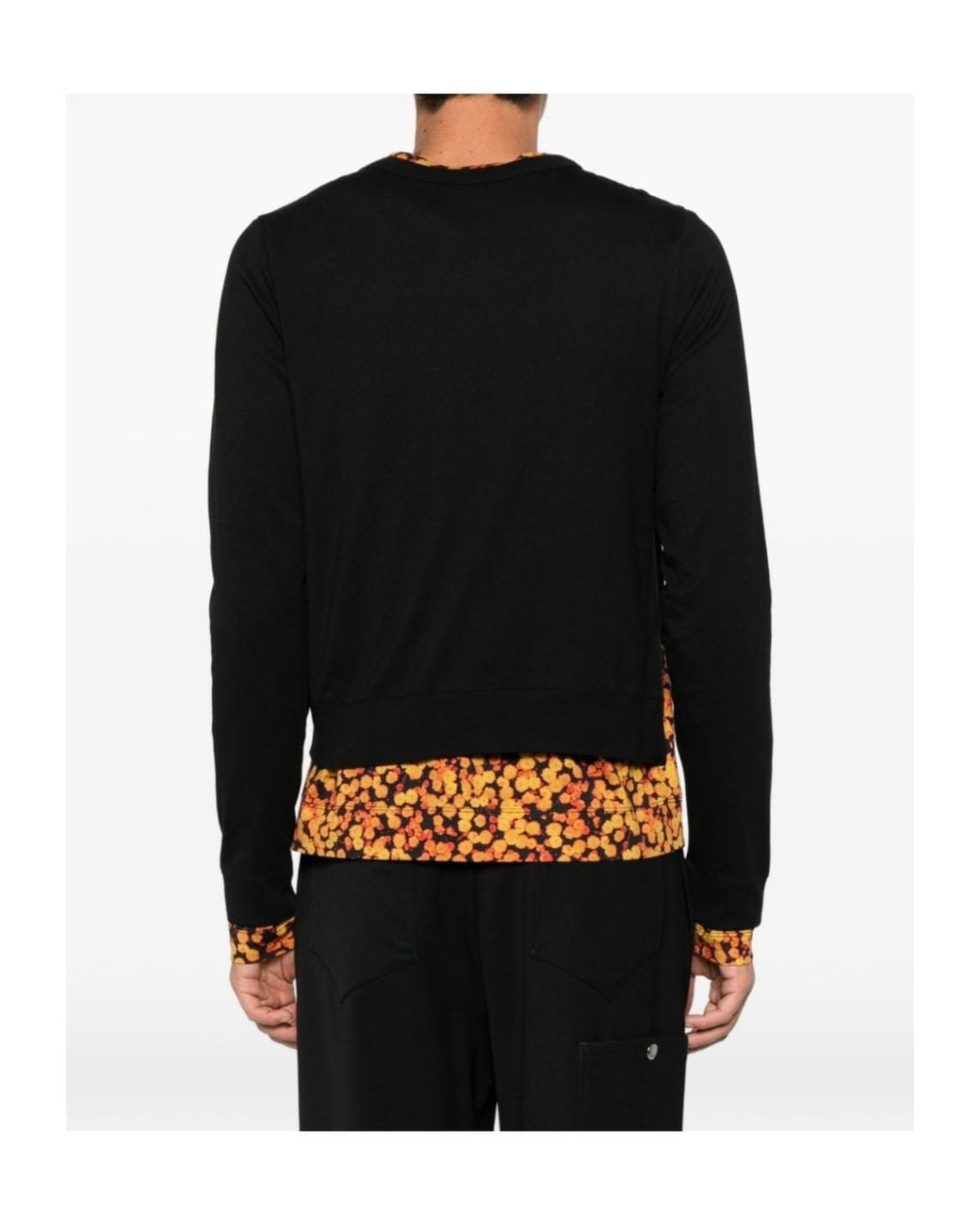 Dries Van Noten Black Long-Sleeve T-Shirt for men